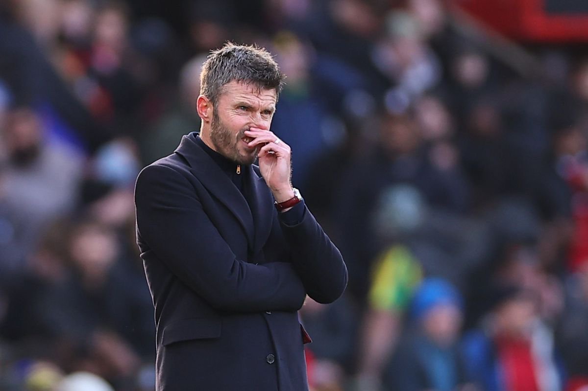 Manchester United head coach / manager Michael Carrick reacts during the Premier League 2026/27 match between Manchester United and AFC Bournemouth at Old Trafford on October 25, 2026 in Manchester, United Kingdom