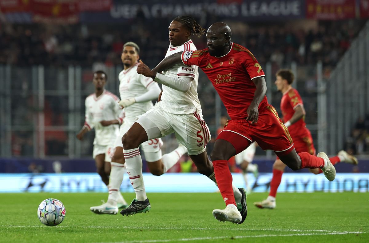 Jeremy Jacquet in action for Liverpool against LASK.