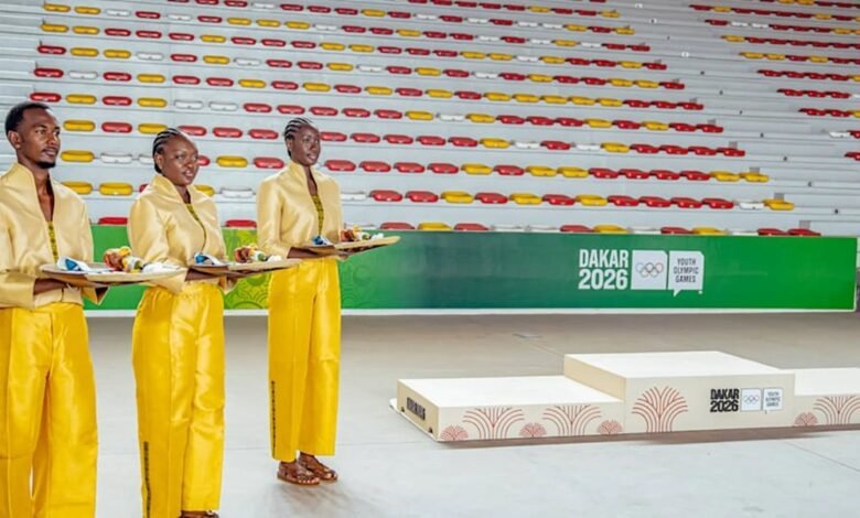 The new designs for the podiums and medal trays for Dakar 2026.