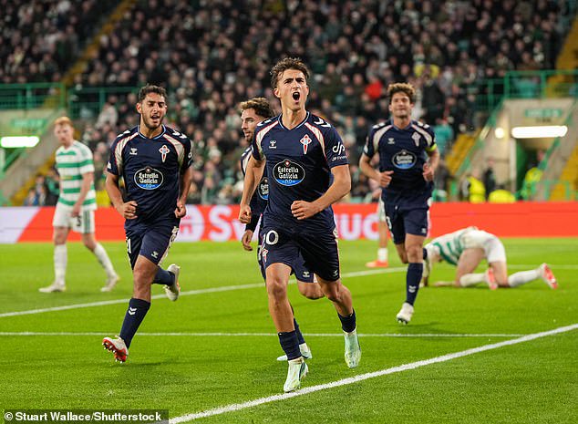 Javi Rodriguez's double condemned Celtic to a third straight defeat in the Europa League