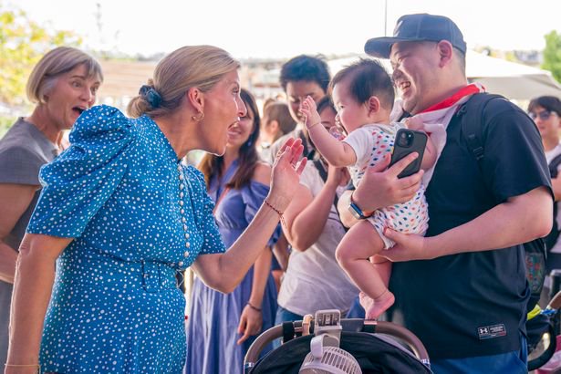 Sophie greeting crowds at public event