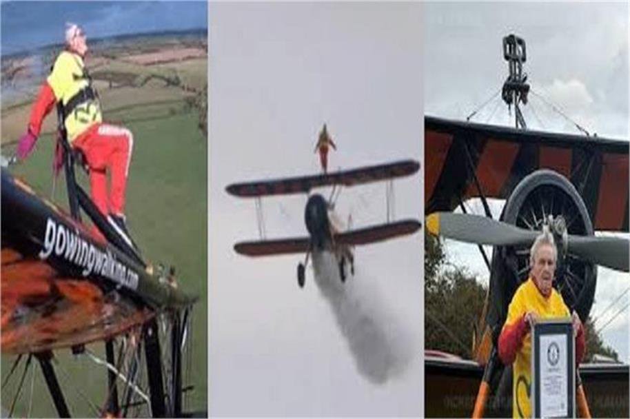 woman 99 becomes world s oldest wing walker