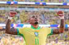 Raphinha's opener earned Brazil a 1-1 draw with Colombia. AFP