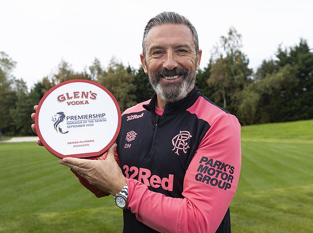 The Rangers boss won the Premiership's Manager of the Month award for September