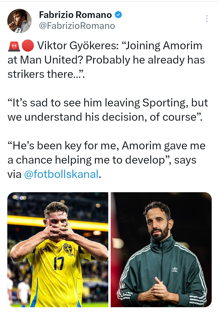 Viktor Gyökeres Reveals Whether He Will Join Rúben Amorim At Manchester United