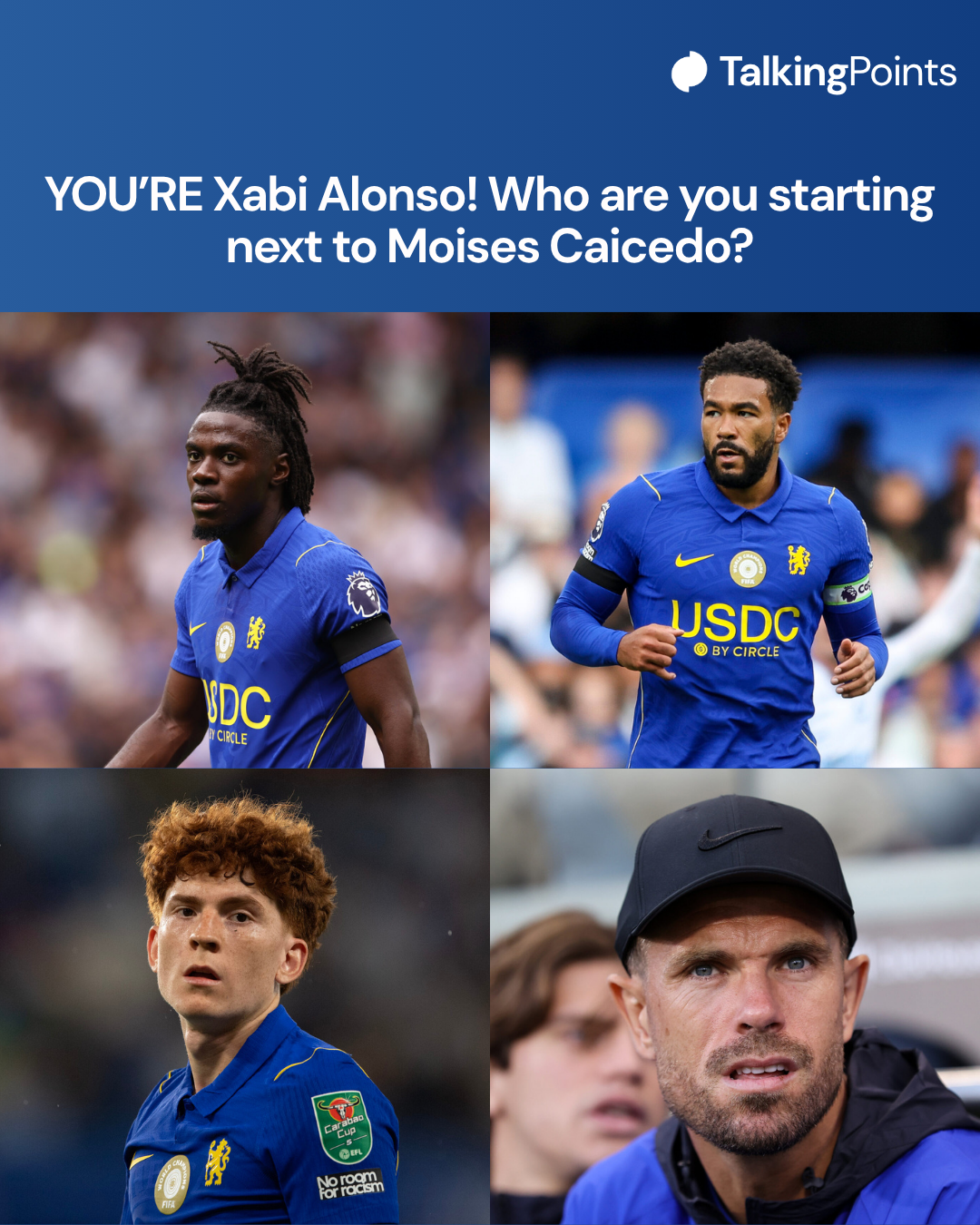 Romeo Lavia, Reece James, Valentin Barco and Jordan Henderson