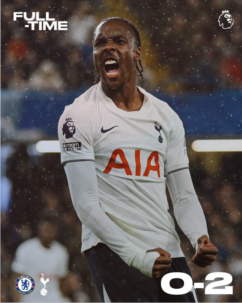 Tottenham Beat 10-Man Chelsea 2-0 as Mathys Tel Scores, Palmer Sent Off; See All EPL Results
