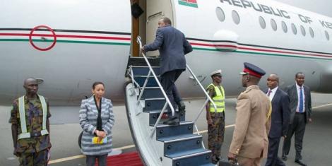 President Uhuru Kenyatta during a past trip out of the country.