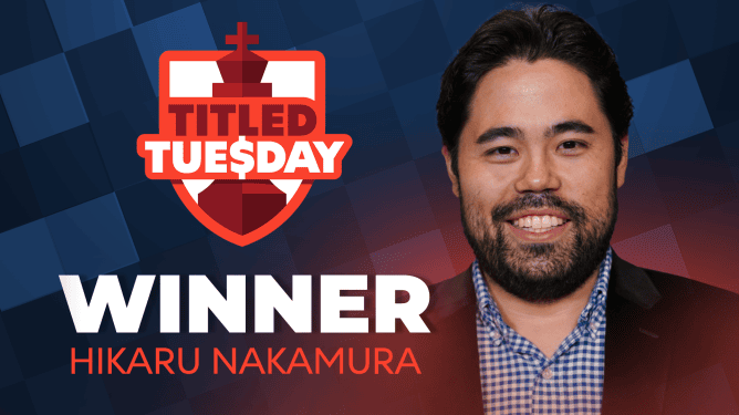 Nakamura Starts 7/7, Wins Titled Tuesday
