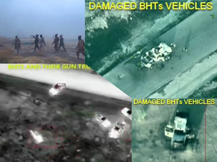 How NAF Mi-35M Gunship Helicopter Bombed Boko Haram Fighters and their Gun t Trucks