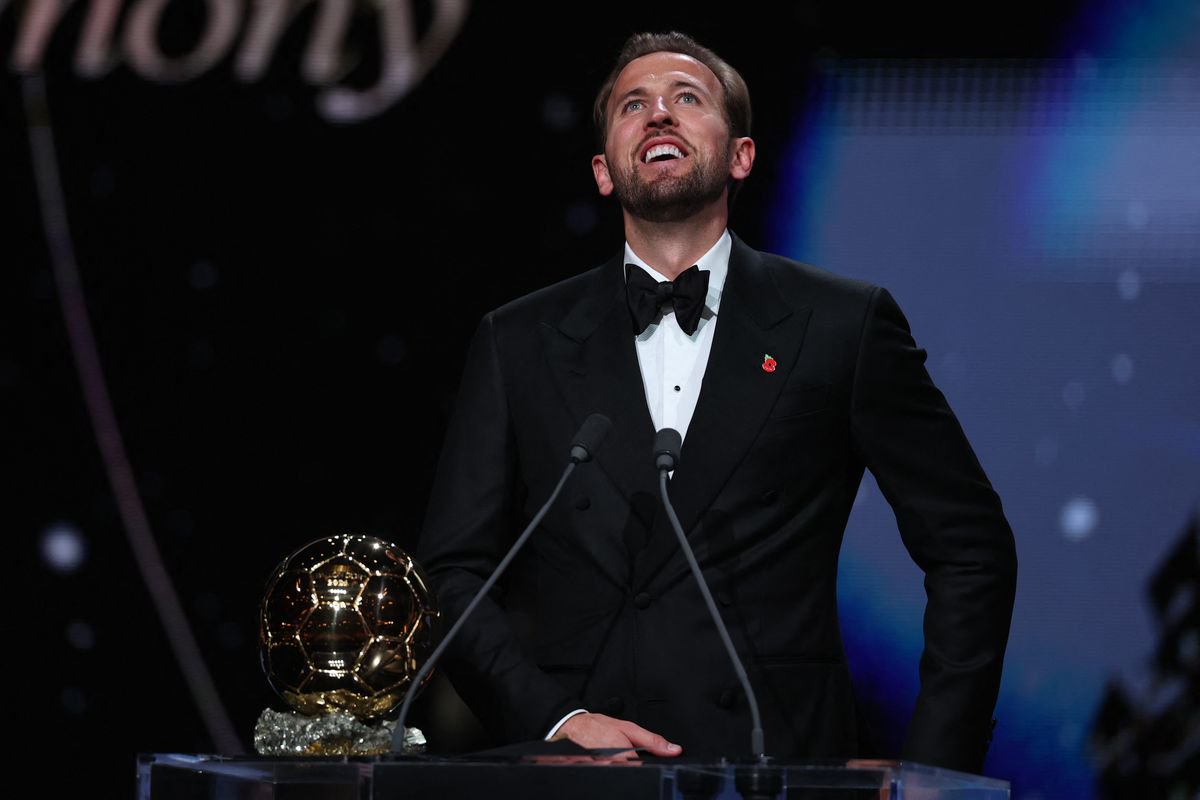 England and Bayern Munich forward Harry Kane received the Ballon d'Or award for the best male footballer