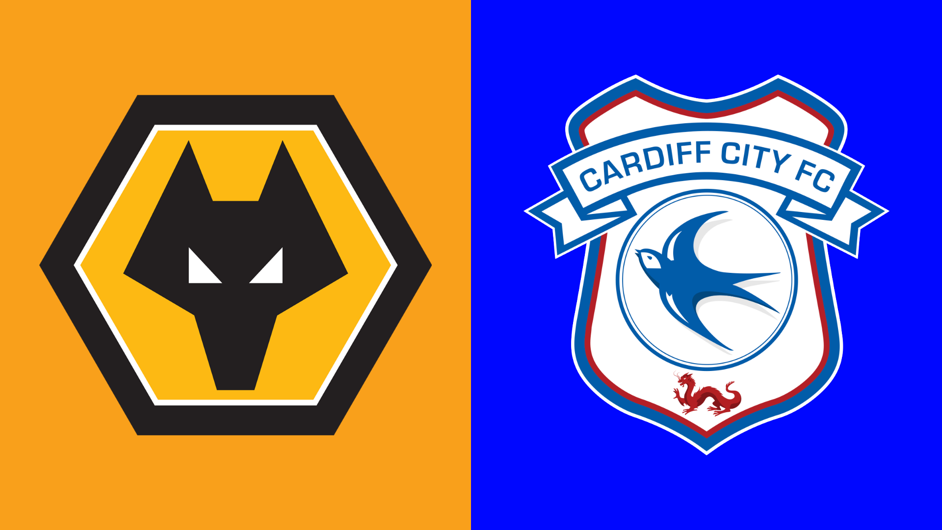 Side-by-side of Wolverhampton Wanderers and Cardiff City club badges
