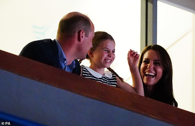 Princess Charlotte cheers as she watches&nbsp;the artistic gymnastics during the 2022 Commonwealth Games
