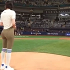 Dodgers players were completely mesmerized by Korean woman who threw out first pitch