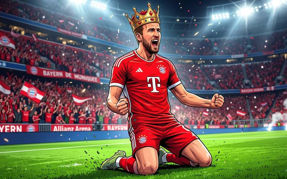 Desenho de Harry Kane com coroa