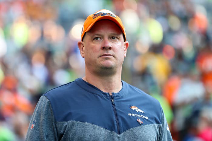 SEATTLE, WASHINGTON - SEPTEMBER 12: Head coach Nathaniel Hackett of the Denver Broncos looks on against the Seattle Seahawks at Lumen Field on September 12, 2022 in Seattle, Washington. (Photo by Steph Chambers/Getty Images)