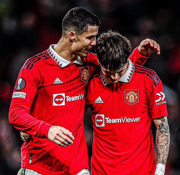 Man Utd youngster, Alejandro Garnacho shows his love for Ronaldo as he wore CR7's boxer (Photos)