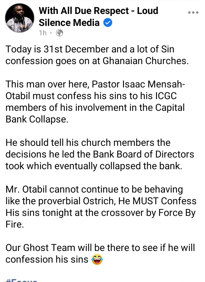 Kelvin Taylor drops serious allegations against Pastor Otabil.