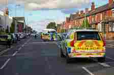 The cordon on St Helens Road after the crash