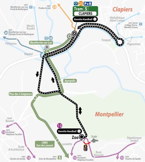 Un service spécial de navette bus est mis en place.