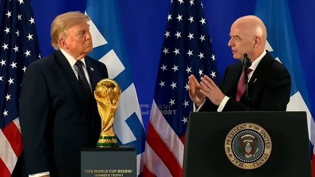 Trump cracks joke about Gianni Infantino's bizarre claims Fifa is the world's 'official happiness provider'
