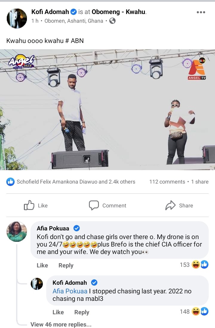 "Don't go and chase girls"- Afia Pokuaa warns Kofi Adoma