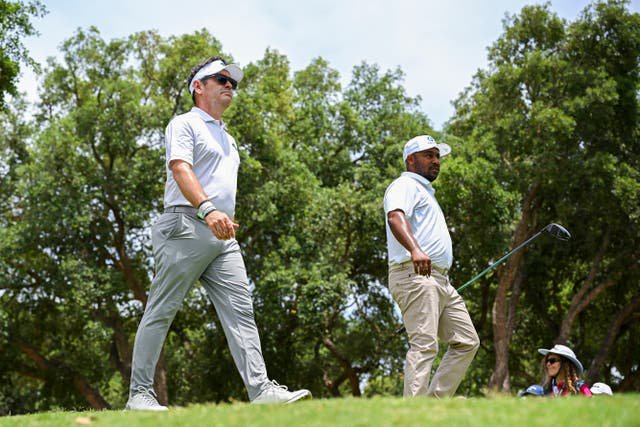Louis Oosthuizen of Southern Guards GC walks after his tee shot on the 7th hole during day three of LIV Golf Andalucia