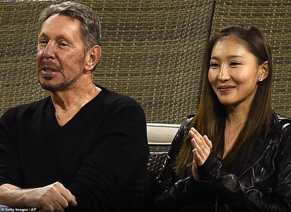 Zhu (pictured right) has known Ellison since at least 2018 when she was pictured sitting with him on consecutive days at the BNP Paribas Open tennis tournament which was held in Indian Wells, California, in March of that year. At the time, Ellison was still married to fourth wife Nikita, 38, although divorce documents obtained by Daily Mail show a separation date of 2016 with legal proceedings concluding in May 2020. Ellison's previous marriages include actress Barbara Boothe, Melanie Craft, Sandra Black, Nancy Wheeler Jenkins, along with a long-term partnership with Ukrainian-American model Nikita Kahn.