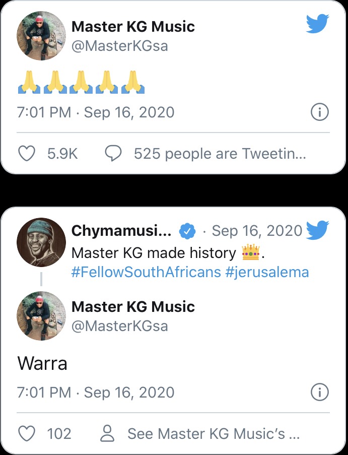 Jerusalema : Master KG répond au président Cyril Ramaphosa