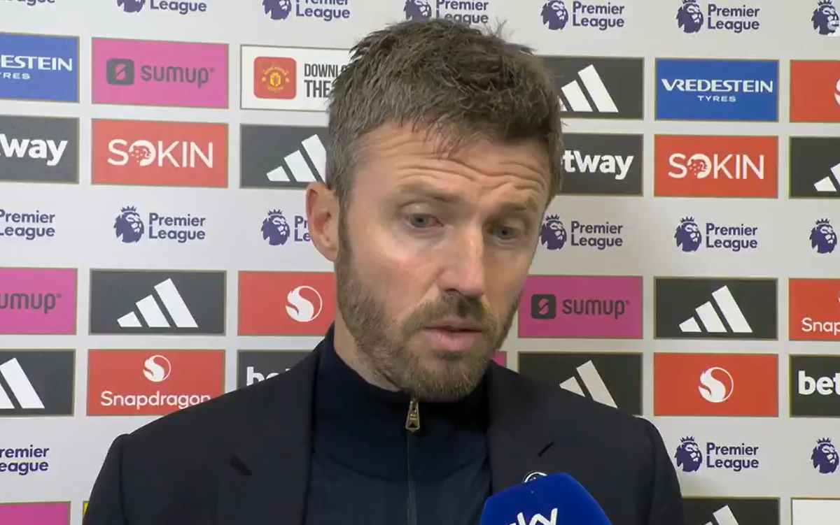 Michael Carrick speaking in a post-match interview