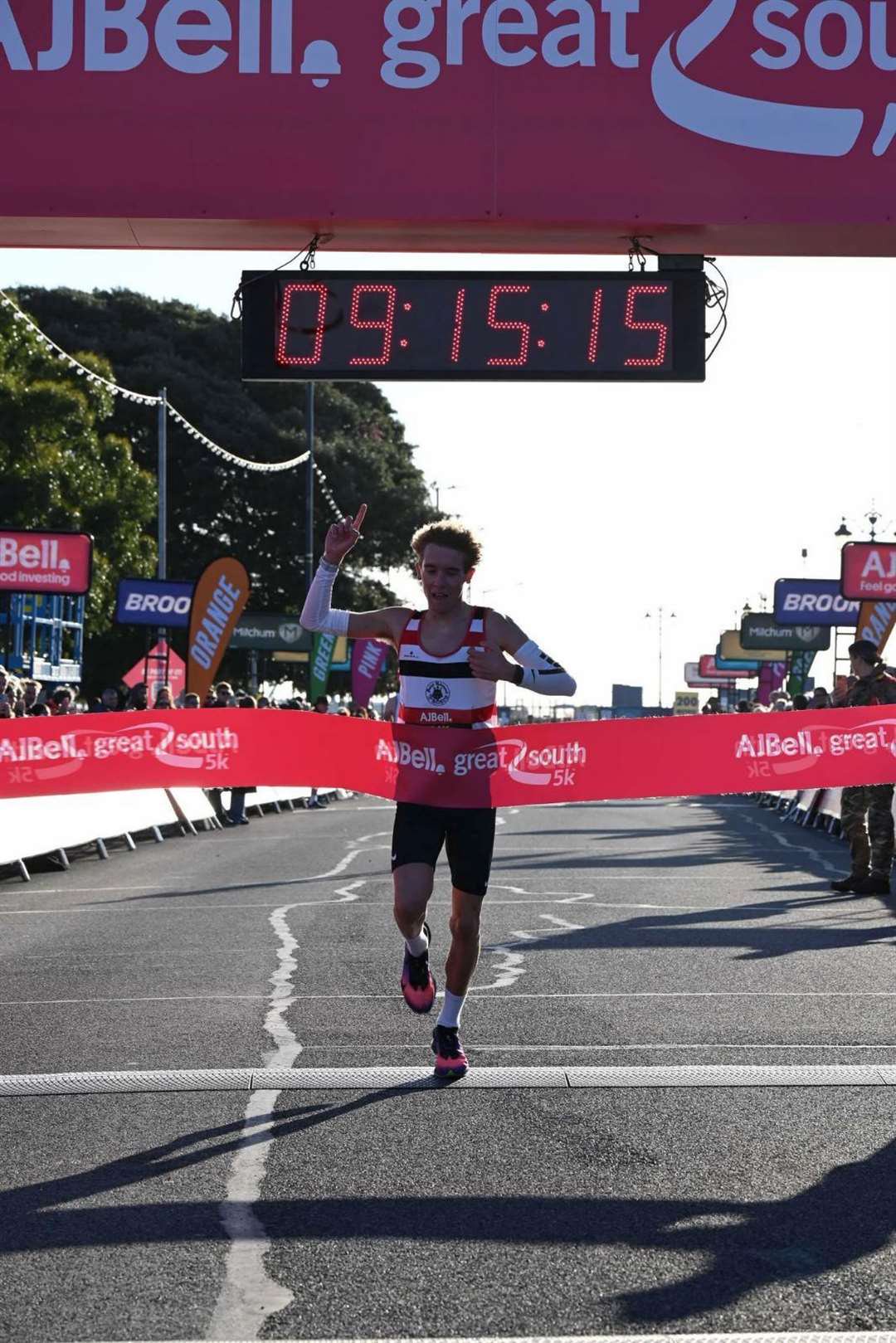 Max Uttley, 17, has won the Great South Run 5km in Portsmouth with a new personal best. Picture: Submitted