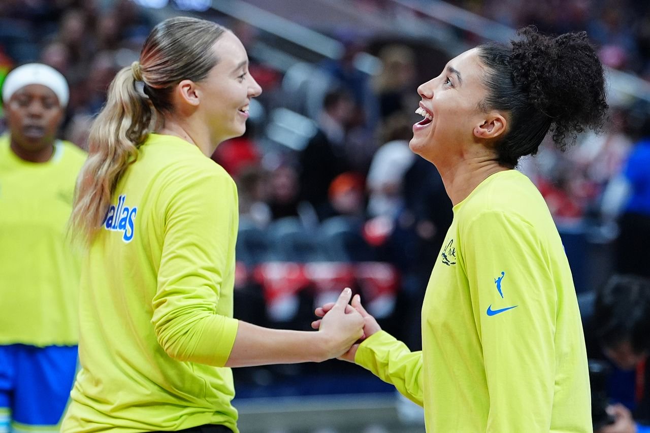 Paige Bueckers and Azzi Fudd in Indianapolis on May 9, 2026.Credit: Brian Spurlock/Icon Sportswire via Getty