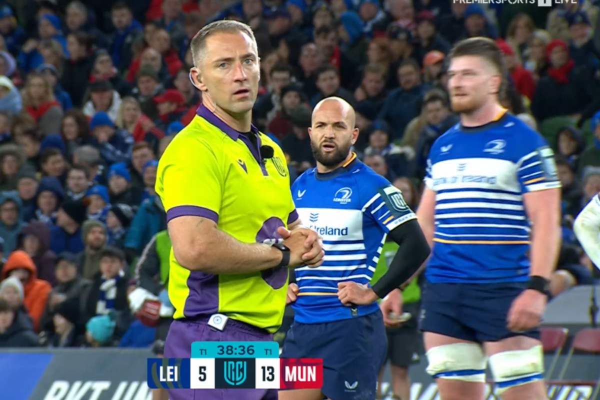 Referee Andrew Brace halted the game while the TMO investigated the accustation