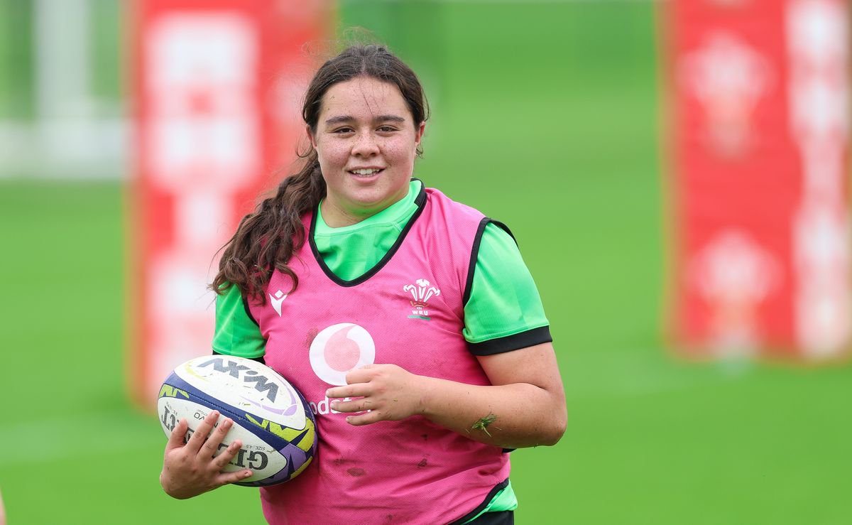 Crystal James during a rugby training session