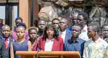 Charlene Ruto delivering a speech during a meeting with 47 presidents of county student associations in Nairobi on July 3, 2024.