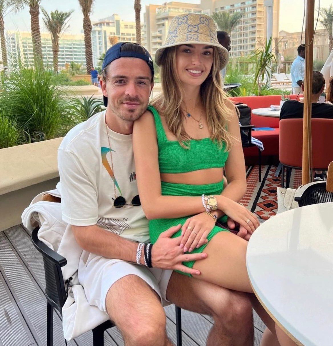 Man City star Jack Grealish shares snaps of himself eating pizza on street of New York as he holidays with girlfriend, Sasha Attwood (Photos)