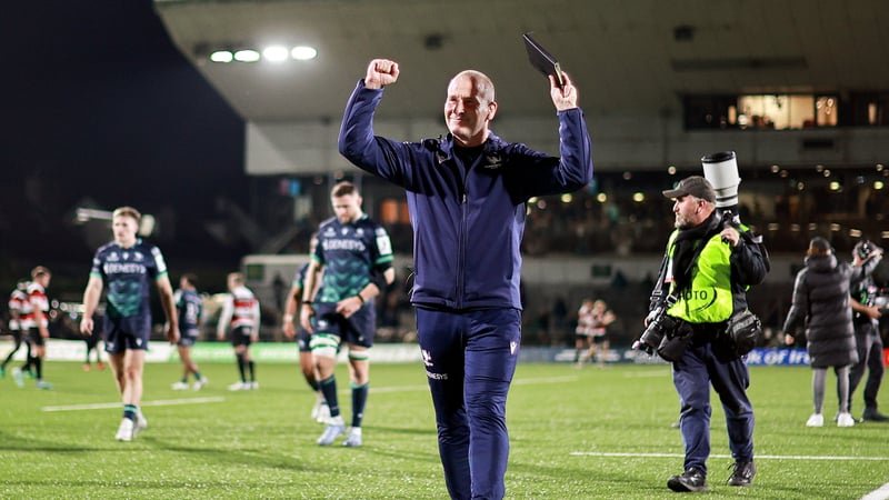 17 October 2026; Connacht head coach Stuart Lancaster after his side's victory in the Investec Champions Cup Round 1 match between Connacht and Saracens at Dexcom Stadium in Galway. Photo by Thomas Flinkow/Sportsfile