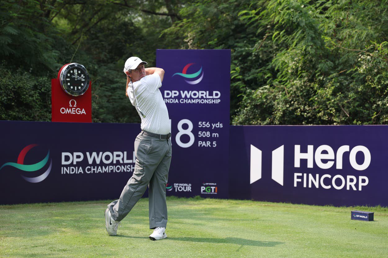 McIlroy is trying out new baggy trousers in India