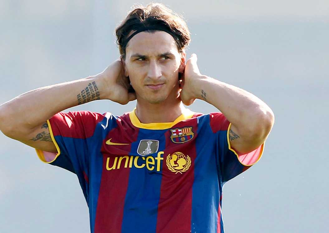 Zlatan Ibrahimovic reacts.