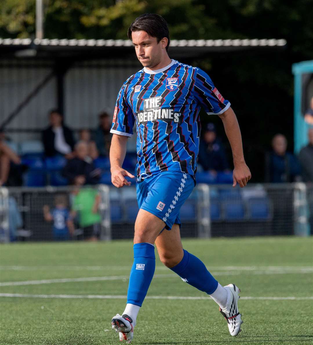 Margate defender Will Thomas - was red-carded in last weekend’s 3-3 Isthmian South East draw at Crowborough. Picture: Cadan Boynton (@cadanboyntonphotography)