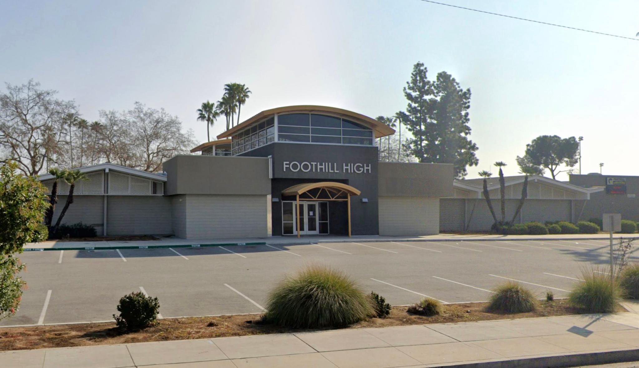 Exterior view of Foothill High School in Bakersfield, California.