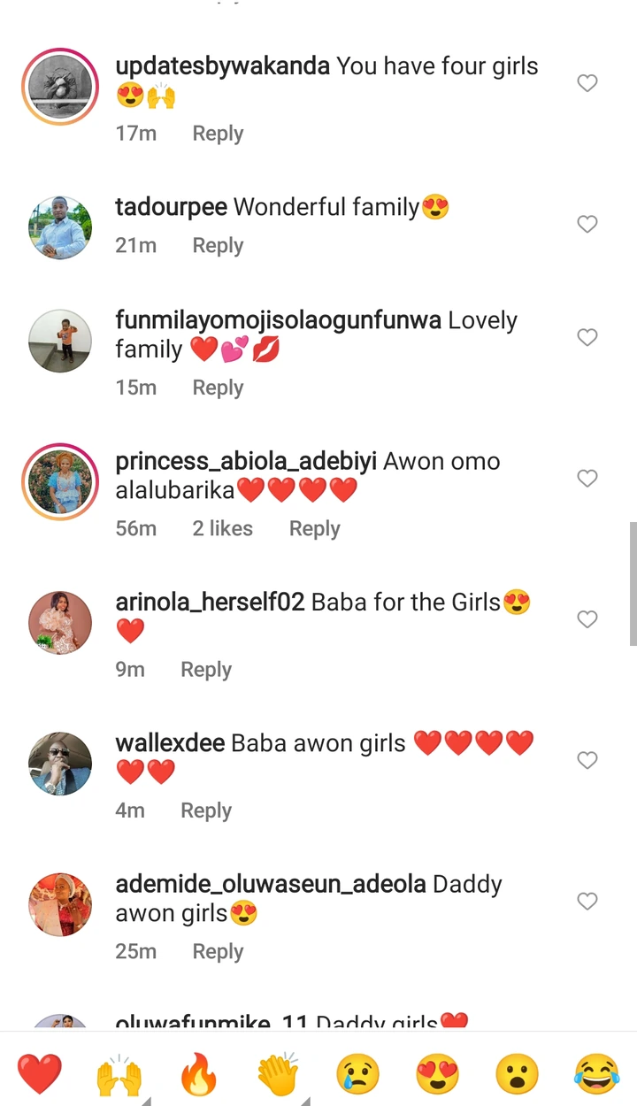 Reactions As Nollywood Actor, Ijebu Shares Picture of Himself With His Four Beautiful Daughters