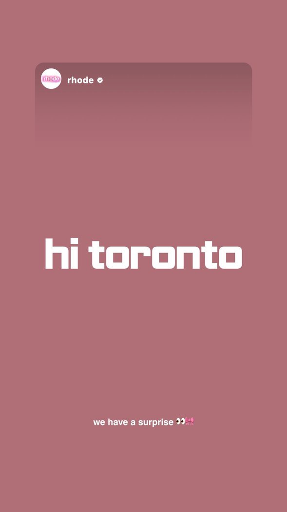 Hailey Bieber teases fans by saying she'll have a 'surprise' for Rhode Skin's pop-up in Toronto