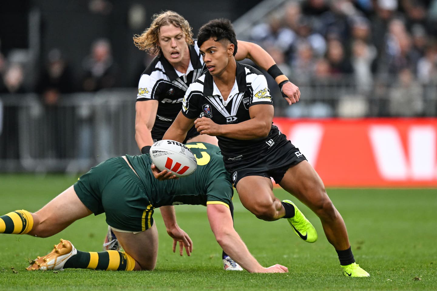 Keano Kini in action for the Kiwis against the Kangaroos. Photo / Photosport