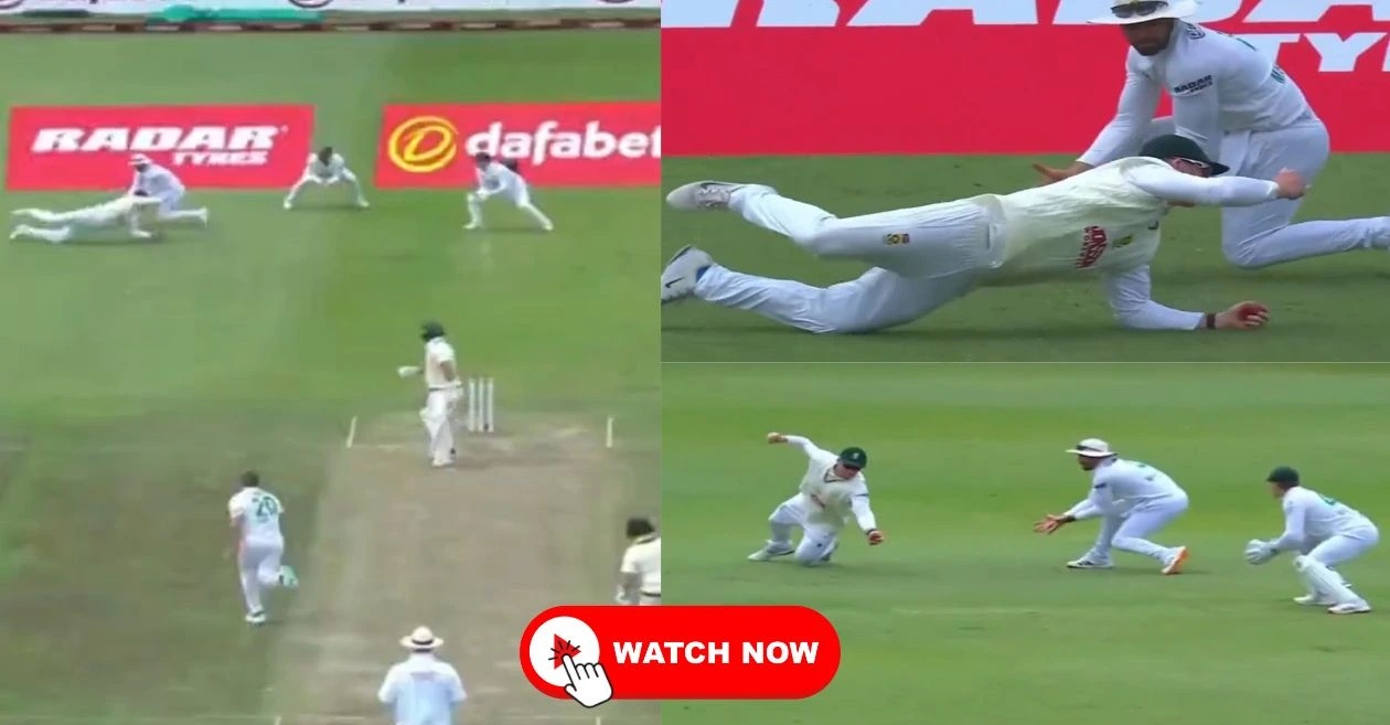 WATCH: Simon Harmer plucks a stunning one-handed catch to dismiss Marnus Labuschagne in SA vs AUS 2nd Test