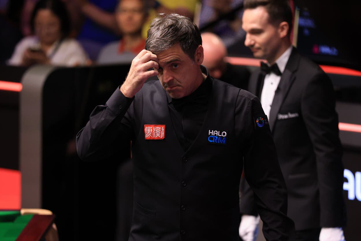 Ronnie O’Sullivan suffered a shocking loss to Cheung Ka Wai in Belfast (Nigel French/PA)