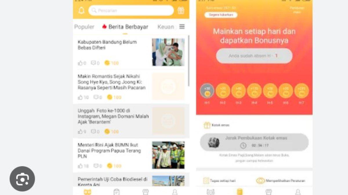 Untuk mendapatkan uang dari NewsCat, kamu bisa membaca aneka berita di dalamnya.