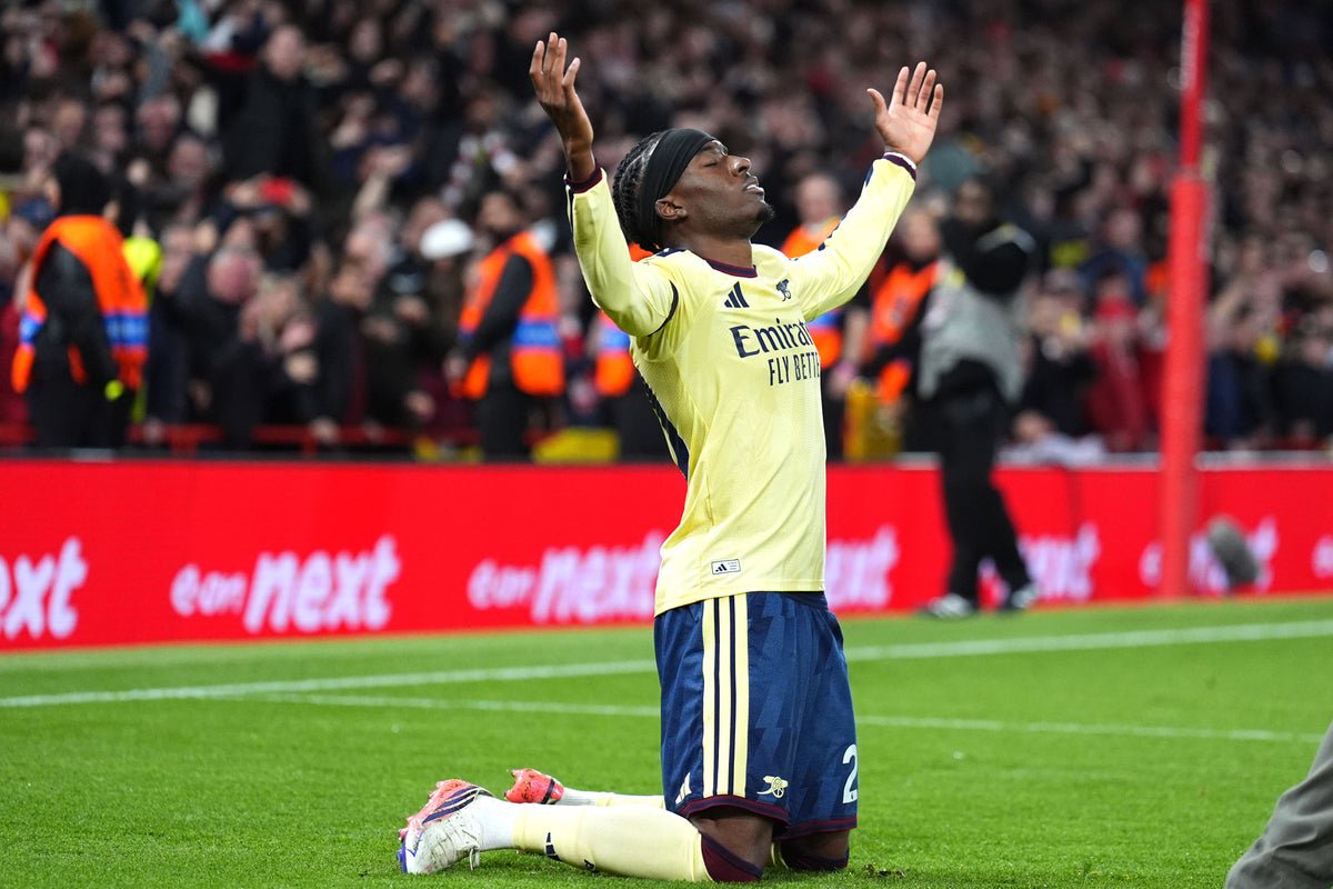 Noni Madueke scored Arsenal’s winner (Mike Egerton/PA).