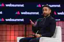 Lisbon , Portugal - 14 November 2023; David Ornstein, Football Correspondent, The Athletic, on Centre Stage during day one of Web Summit 2023 at th...