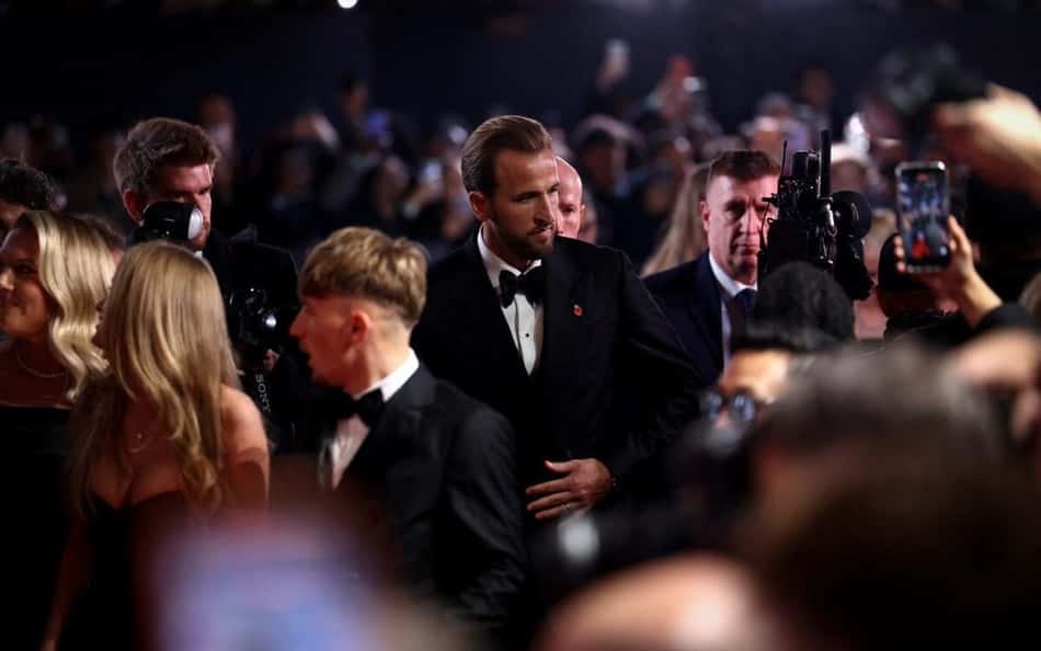 Harry Kane durante evento da Bola de Ouro